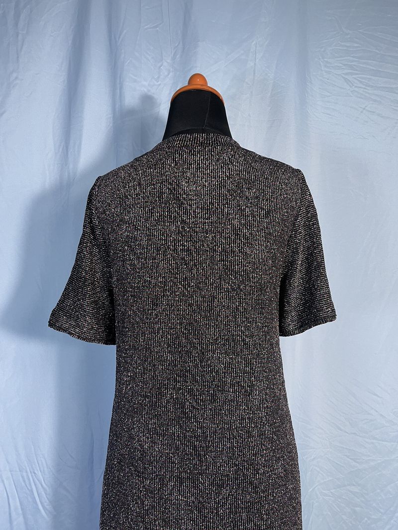 Midi Dress Rajut Glitter Lengan Pendek, foto 6