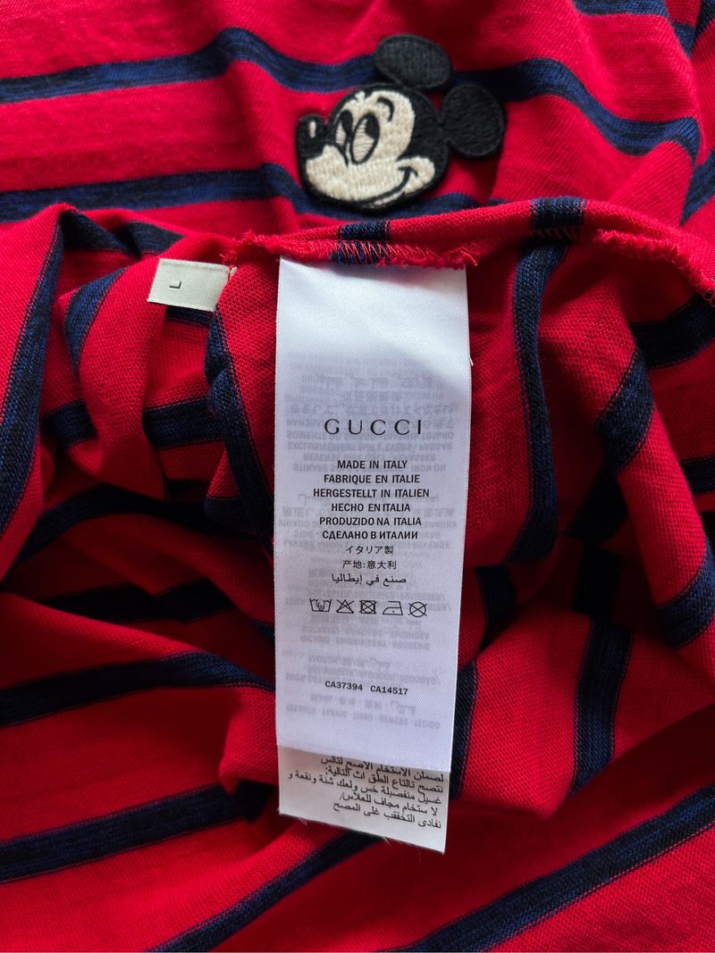 DISNEY x GUCCI STRIPED LINEN T-SHIRT (Mickey Mouse patch), foto 8