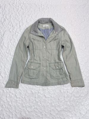 ⋆˚࿔ Light Grey Utility Fitted Jacket