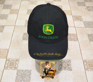 John Deere Classic Trucker Hat - Black/Green Under-Visor