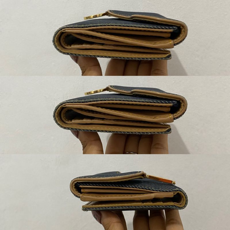(NEGO) DIOR Denim Compact Saddle Wallet Blue Authentic, foto 6