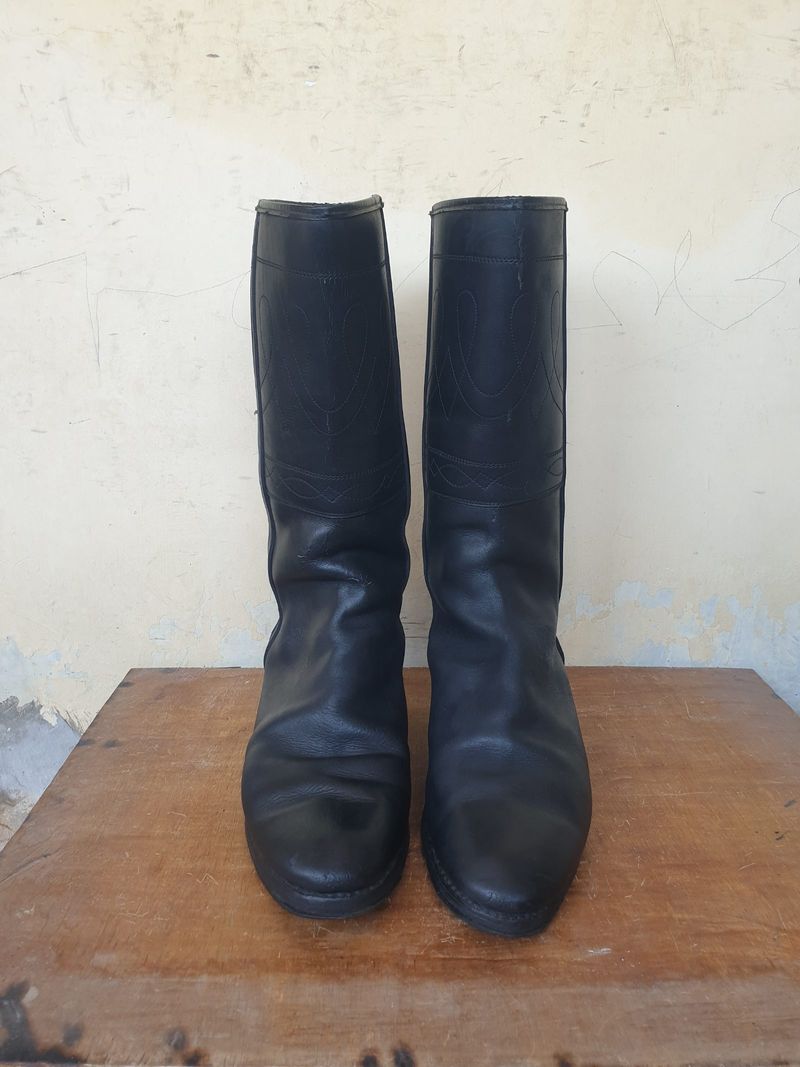 Sepatu Boot Cowboy Western Jenggel Full Black Size 41, foto 5
