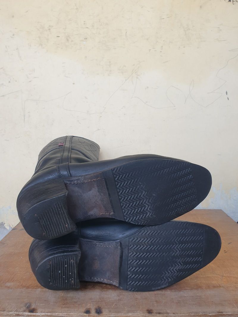 Sepatu Boot Cowboy Western Jenggel Full Black Size 41, foto 6