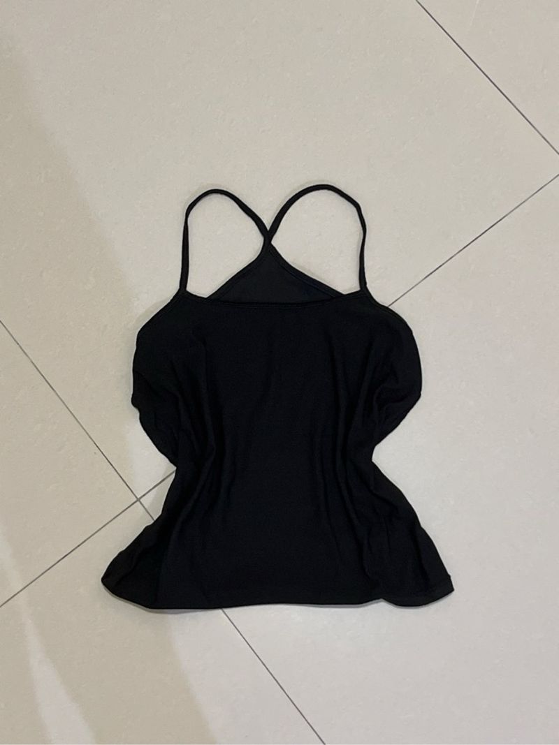 Black halter basic scoop neck tank top camisole, foto 3