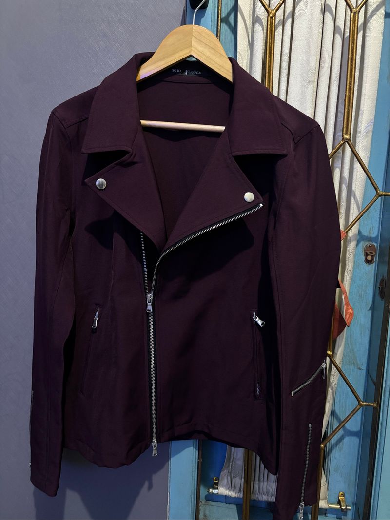 Jaket Biker Maroon, foto 2
