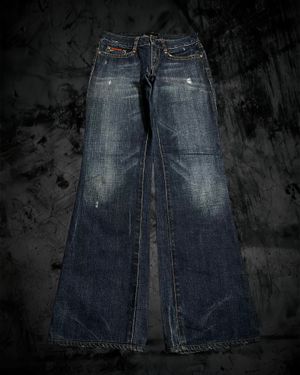 ༺Vintage Flare Jeans Blue Faded Lightning Calvin Klein