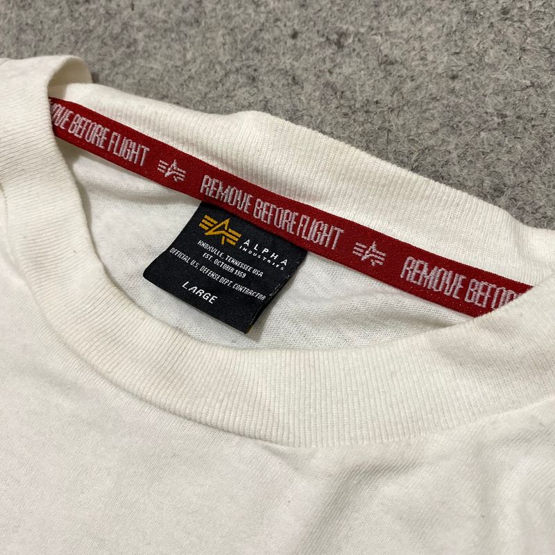 Longsleeve Alpha Industries Putih (Size L), foto 3