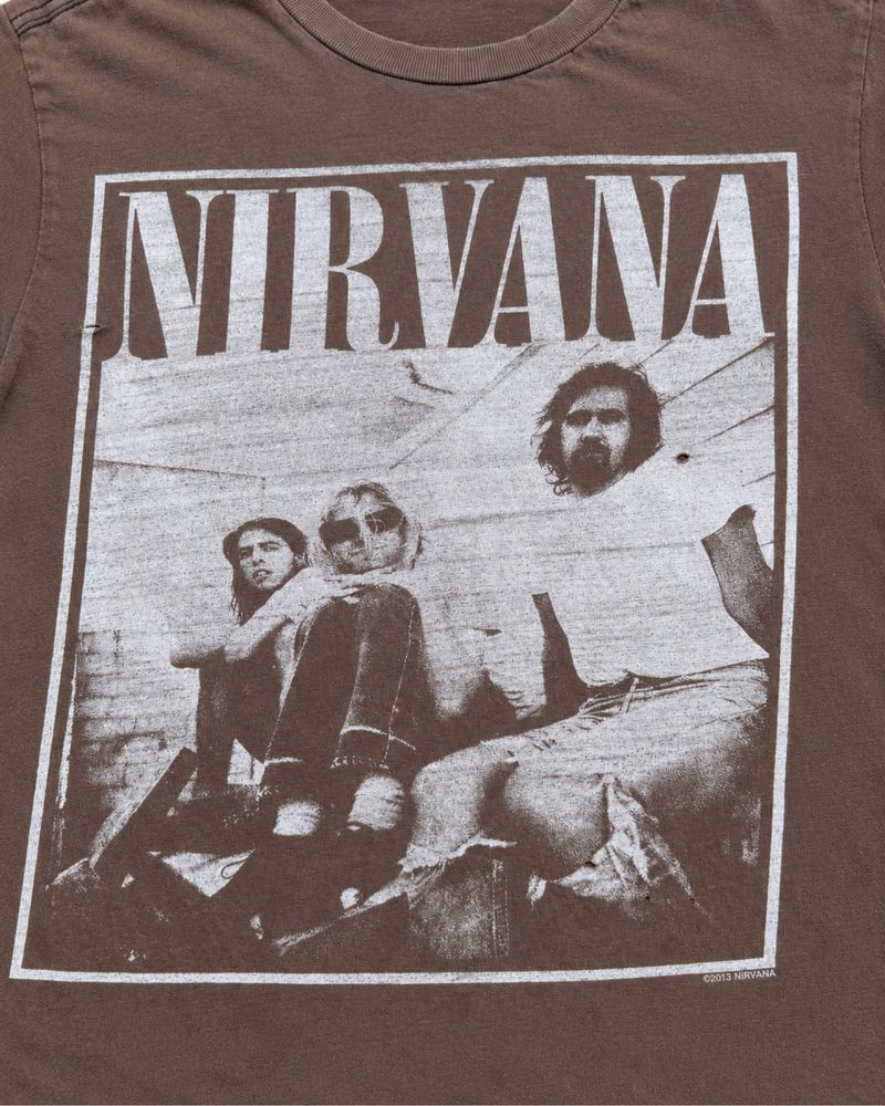 Nirvana 2013 Distressed Photo Print Brown Tee, foto 5