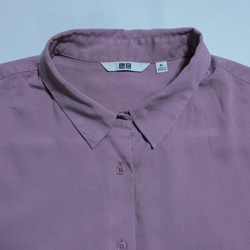 Kemeja rayon purple uniqlo, foto 2