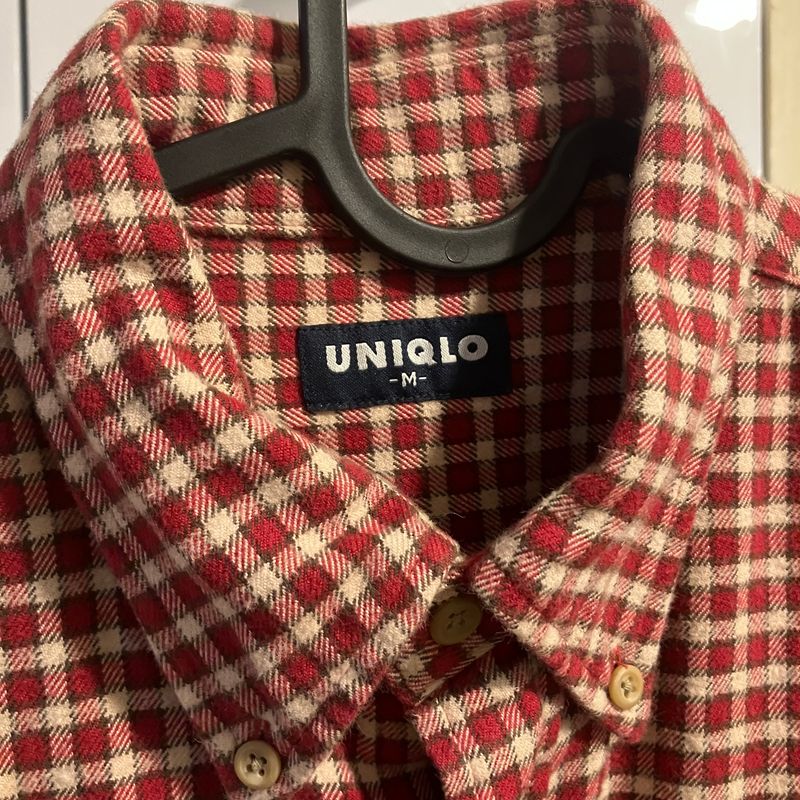UNIQLO Flannel Gingham Long Sleeve Red, foto 3