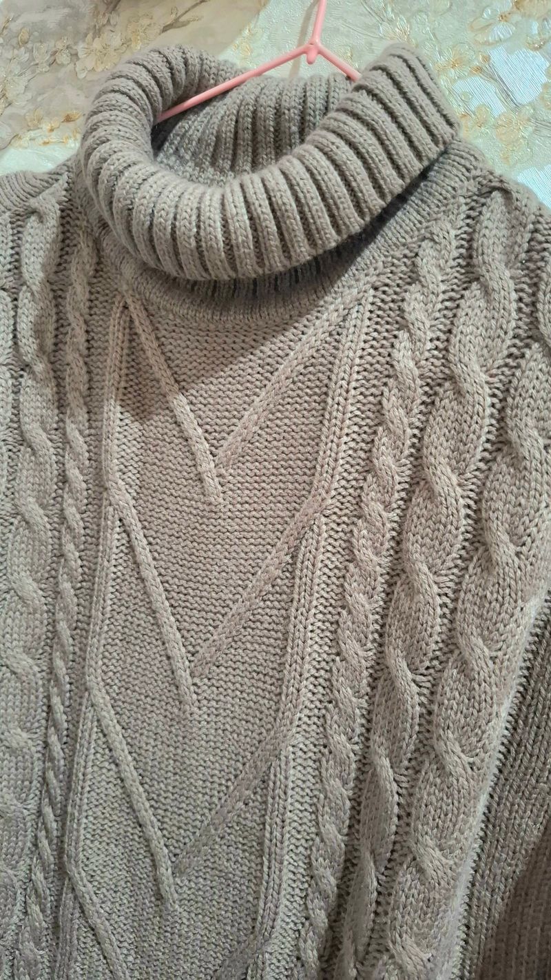 Sweater Turtleneck Rajut Oversize, foto 3