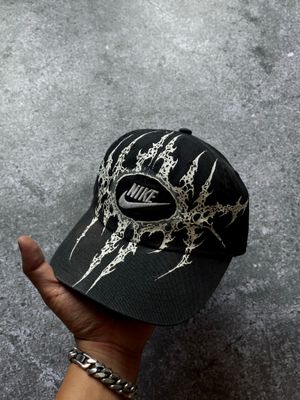 NIKE HAT CUSTOM CYBERSIGILISM TRIBAL ARTWORK BY TH 1/1