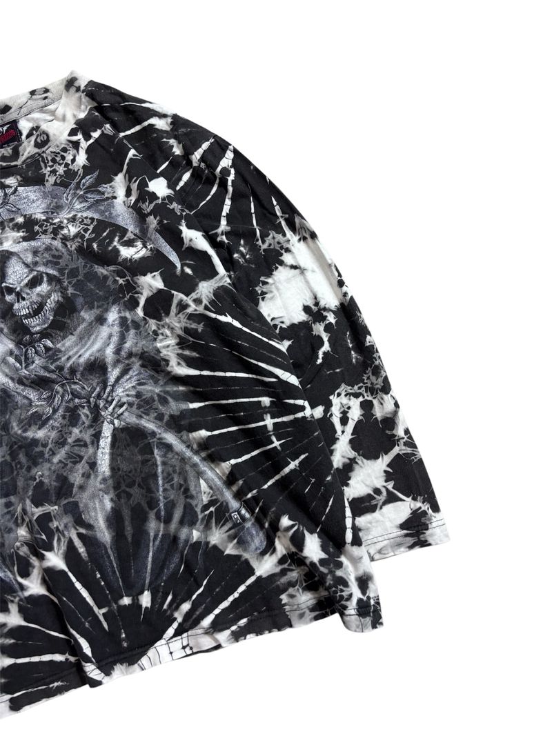 Flybeans Skeleton Death Acid Wash Long Sleeve Tshirt, foto 3