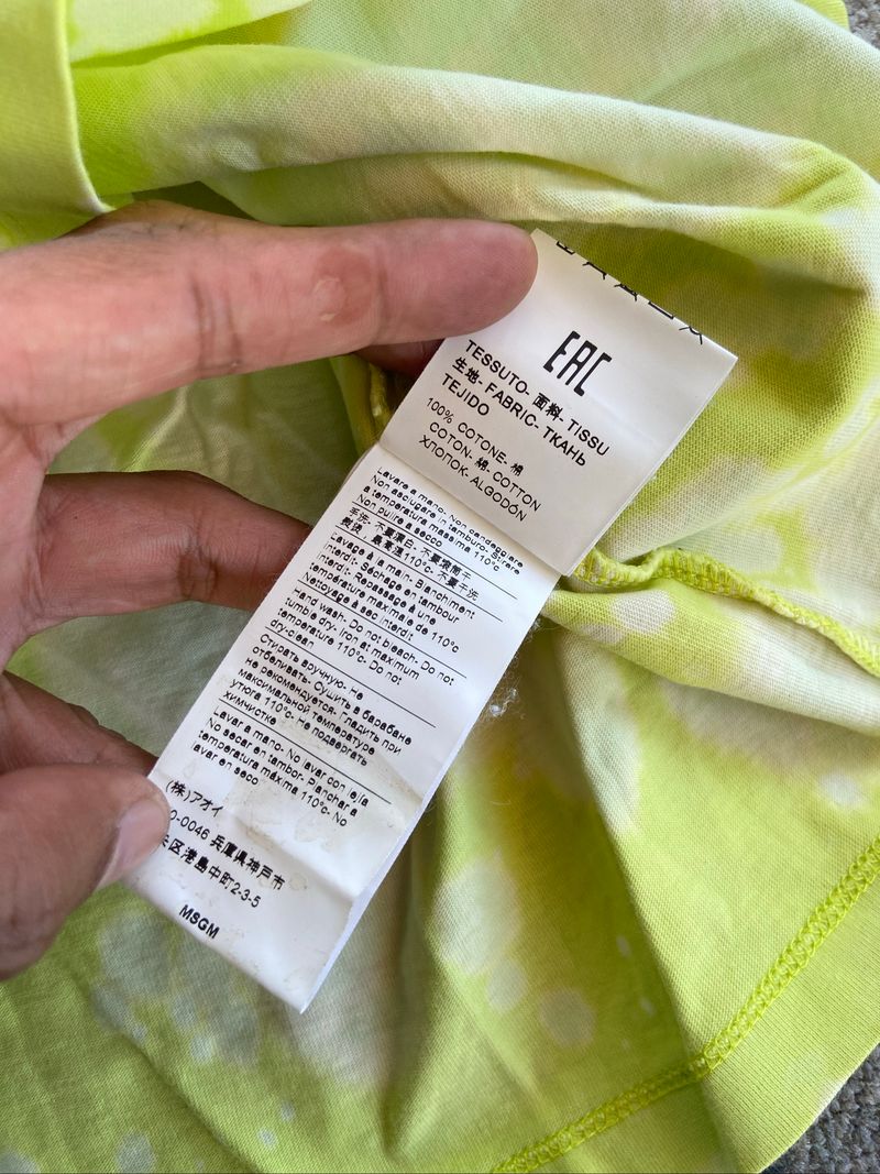 MSGM box logo tee in an electric tie-dye wash, foto 6