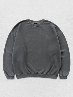 FLUKE OVERDYED SWEATSHIRT CHARCOAL