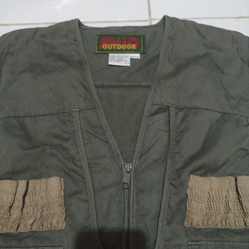 vintage Avid Outdoor Green Gray Shooting Vest Hunting, foto 3