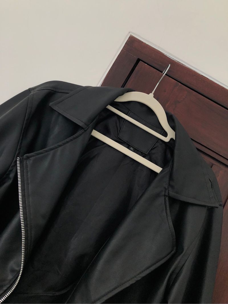 JAKET KULIT HALUS HITAM, foto 3