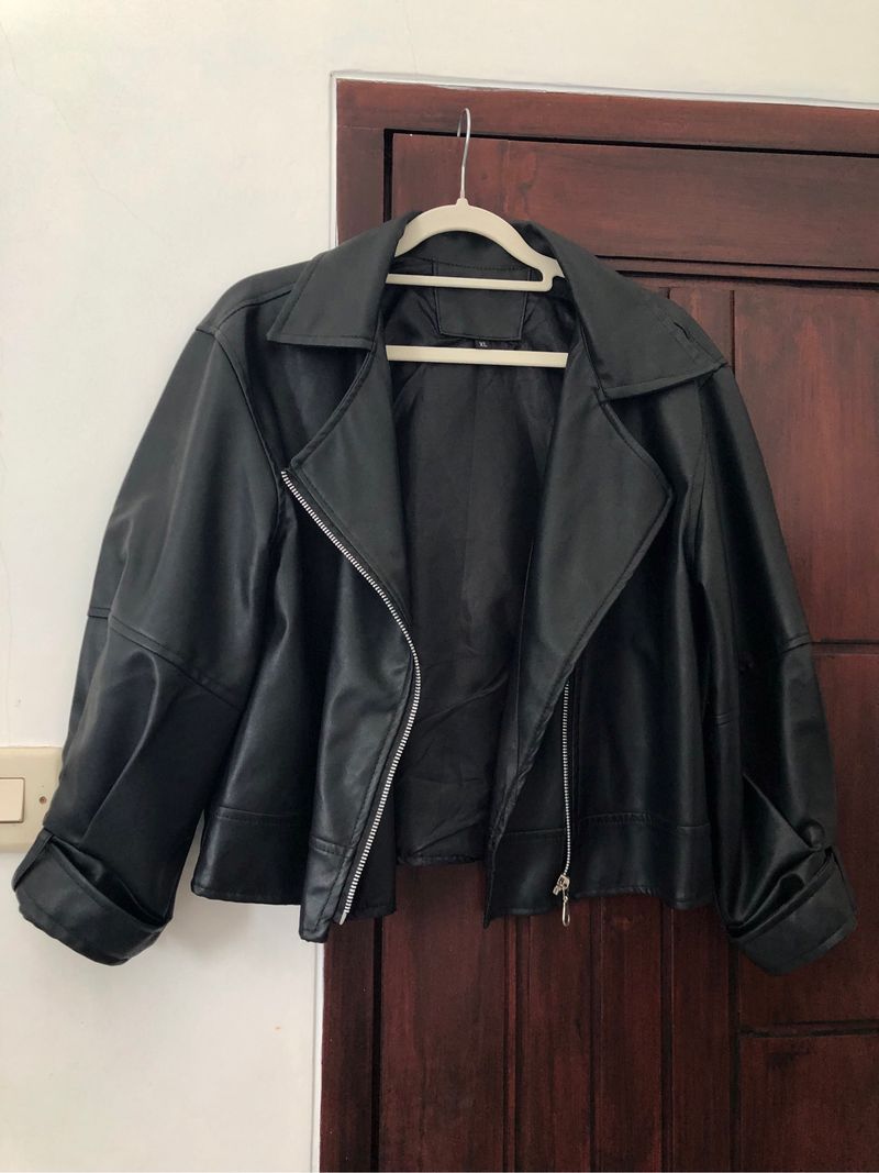 JAKET KULIT HALUS HITAM, foto 5