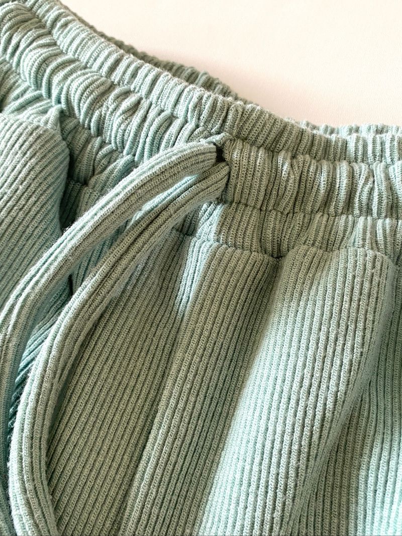 Mint Green Ribbed Cargo Pants, foto 5