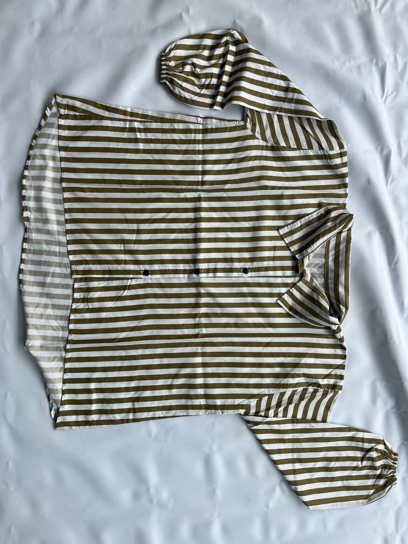 kemeja salur hijau, foto 2