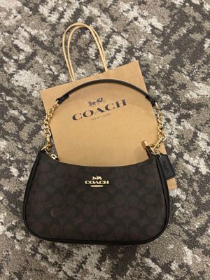 Coach Teri Signature Brown Shoulder Bag