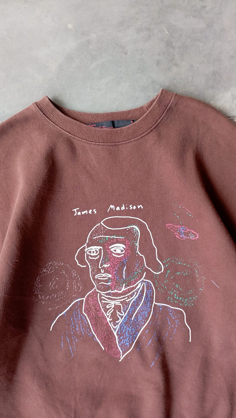 2000's Heavyweight Brown Compagno Sweatshirt Boxy, foto 2