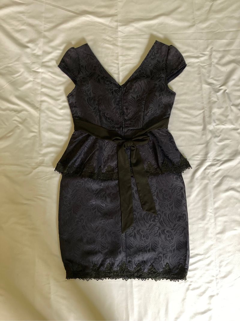 deep purple lace trim mini dress, foto 2