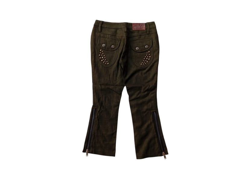GOA flared studded zip wool pants, foto 5