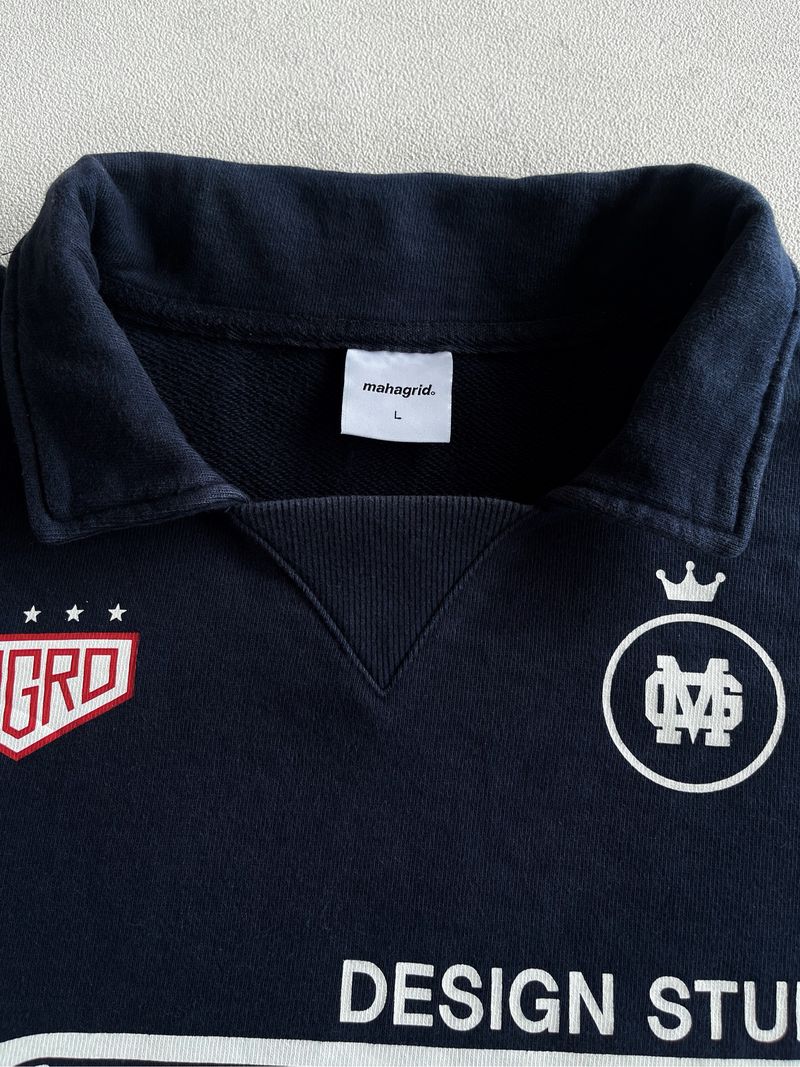 MAHAGRID RALLY COLLARED SWEATSHIRT (Navy), foto 3