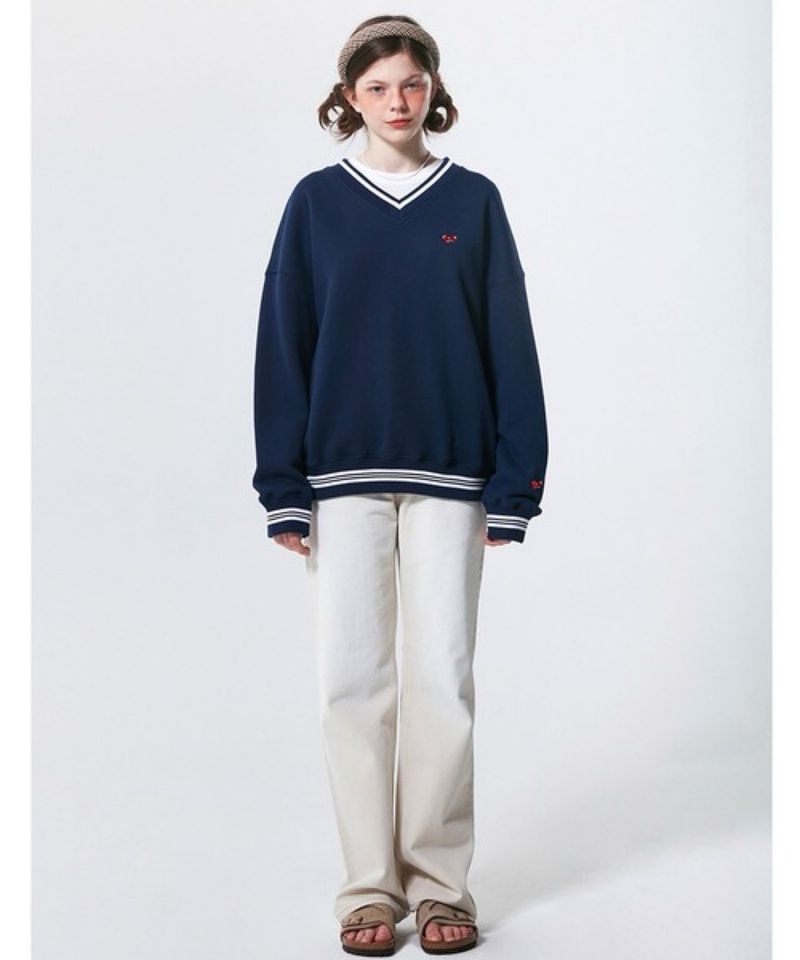 KIRSH SMALL CHERRY V-NECK SWEATSHIRT PULLOVER (Navy), foto 10