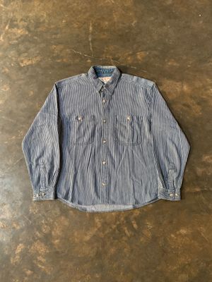 Vintage the may club hickory stripe work shirt boxy