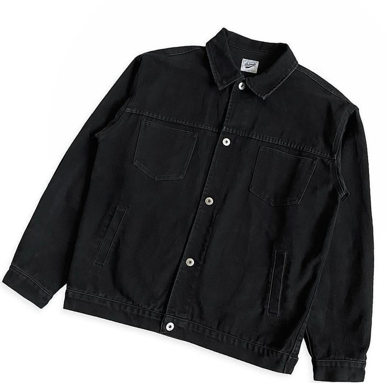Partimento Casual Denim jacket Pria black, foto 3