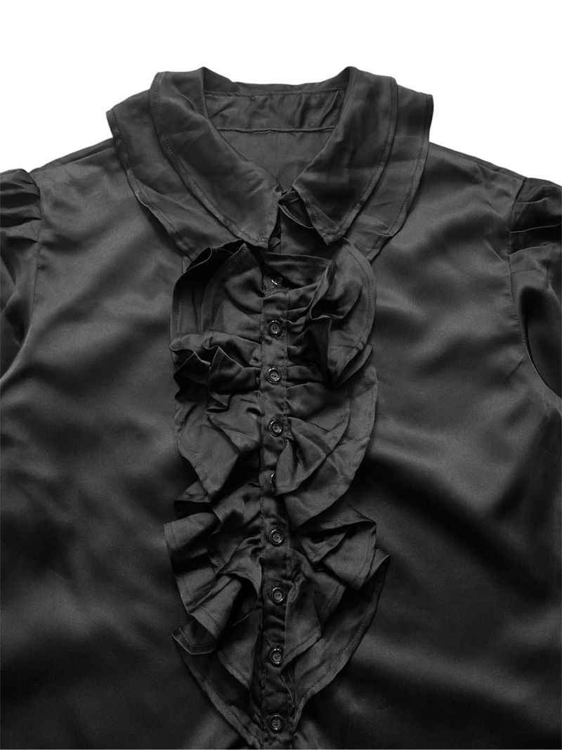 Y2k Unknown Gothic Ruffle Shirt, foto 3
