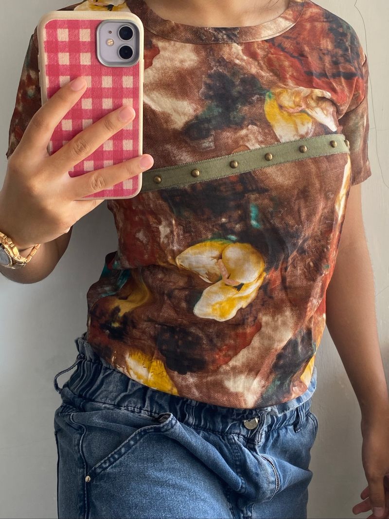 kaos bunga y2k, foto 2