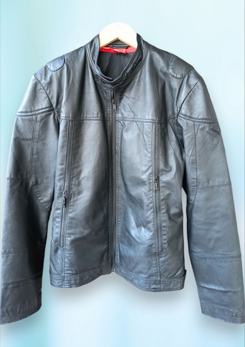 Puma Luxury Casual Leather jacket Pria black, foto 2