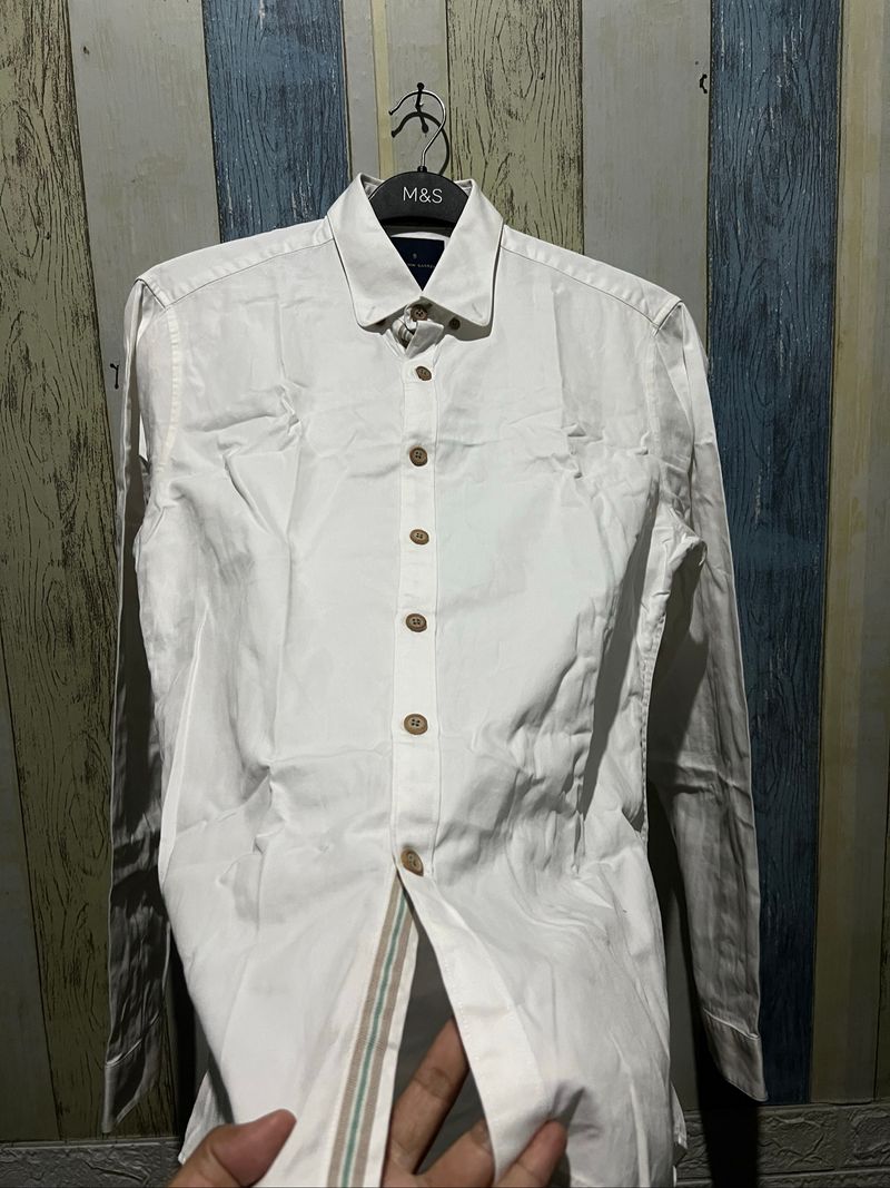 Kemeja Benjamin Barker Oxford White, foto 4