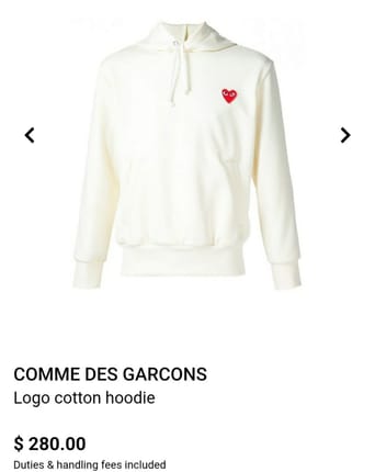 Comme Des Garcons Red emblem Hoddie Authentic Japan