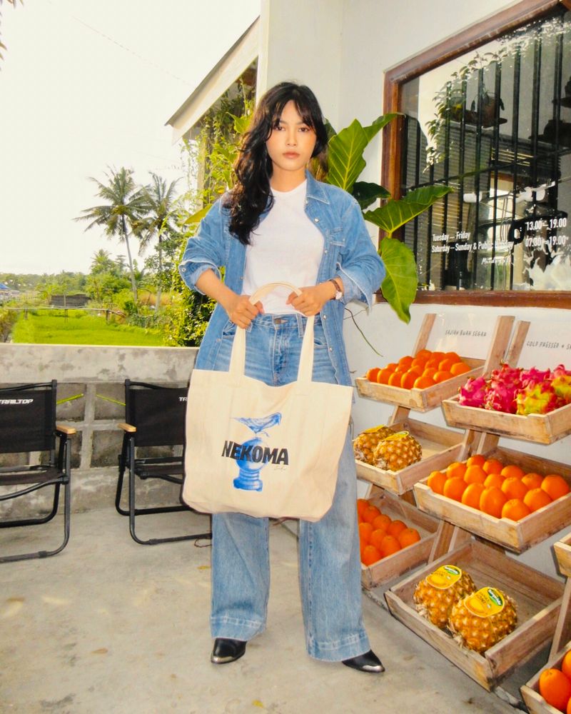 Totebag Bahan Tebal Resleting Size Large, foto 3