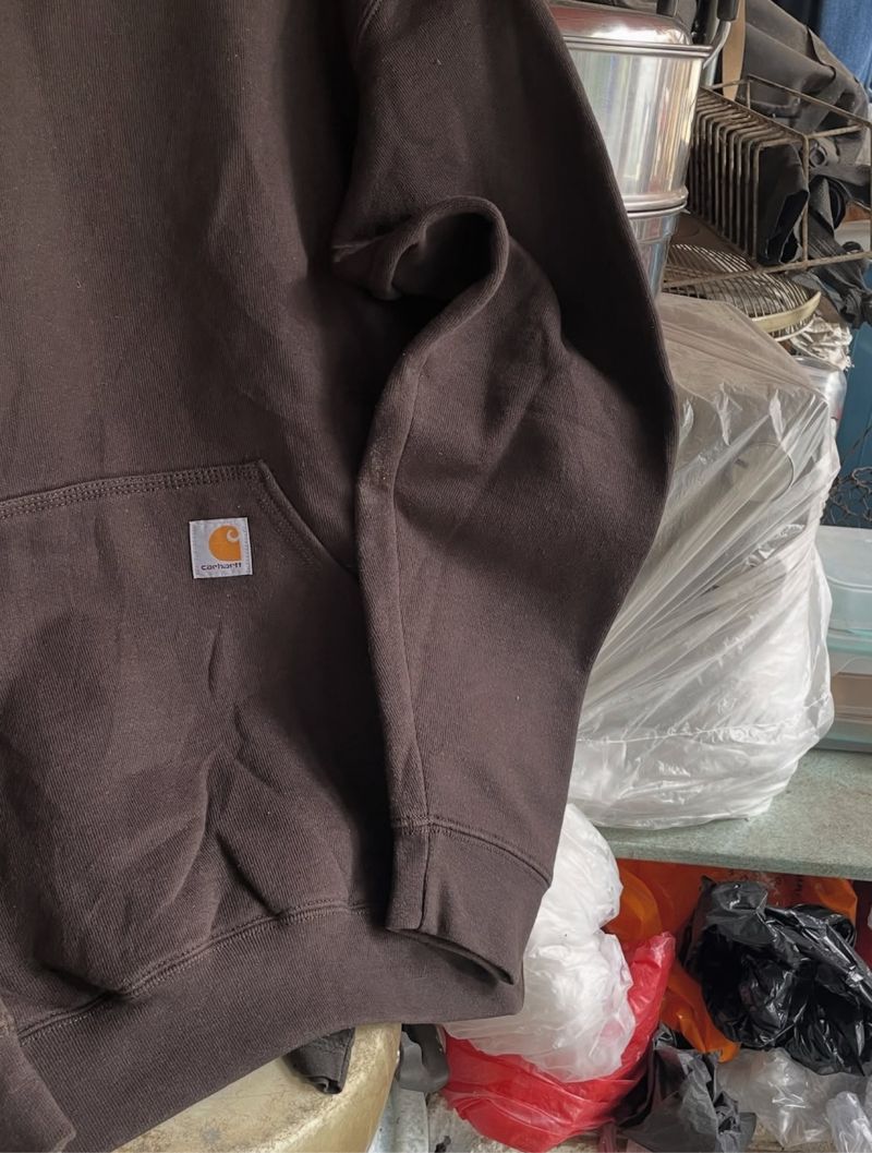 Carhatt Midweight Basic Logo Hoodie Dark Brown - K121 DKB, foto 2