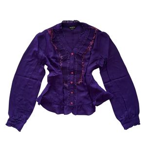 Cottagecore Goth Shirt Wanita purple