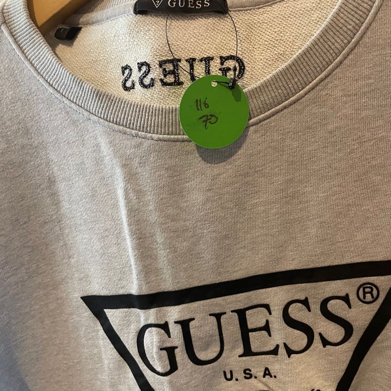GUESS Crewneck Sweatshirt Light Grey Classic Triangle Logo, foto 9