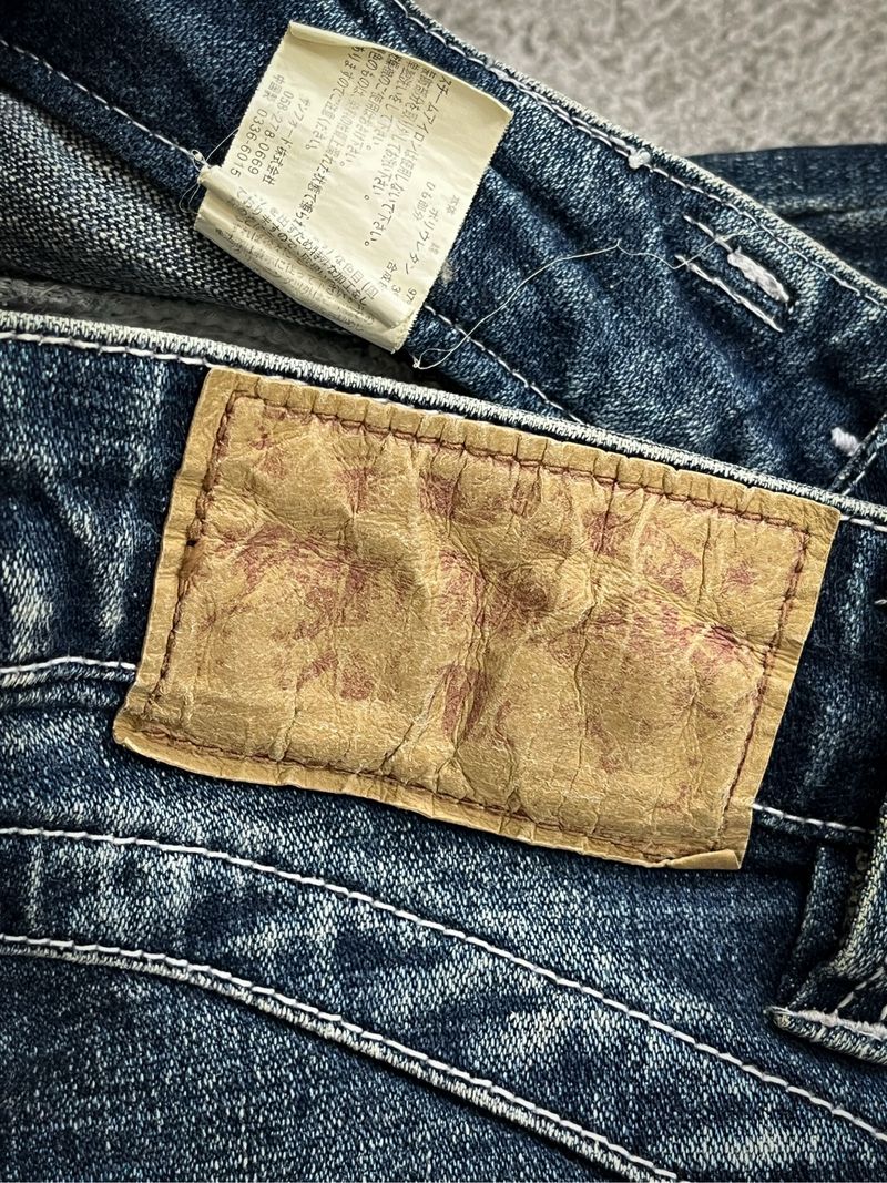 Japanese Brand Sky Bomber Skull Button Flared Jeans, foto 10