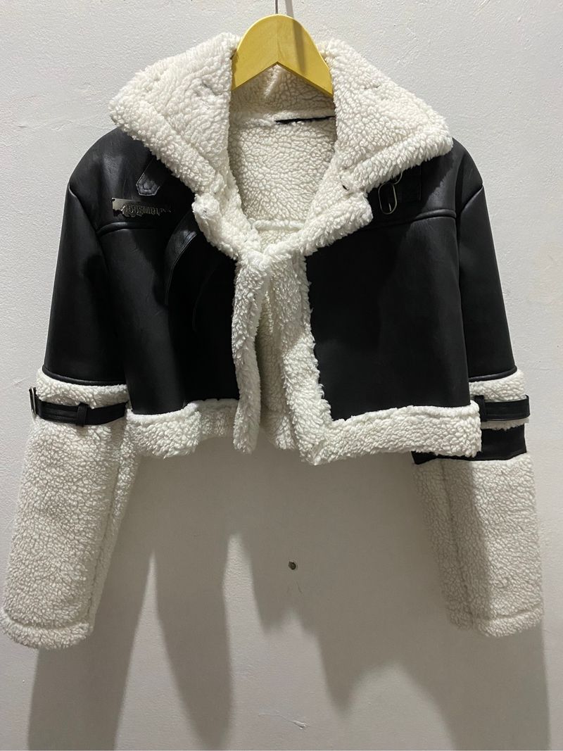 Winter set jaket dan rok faux leather, foto 3