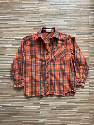 Yves Saint Laurent YSL Streetwear Luxury Casual shirt Pria orange cream