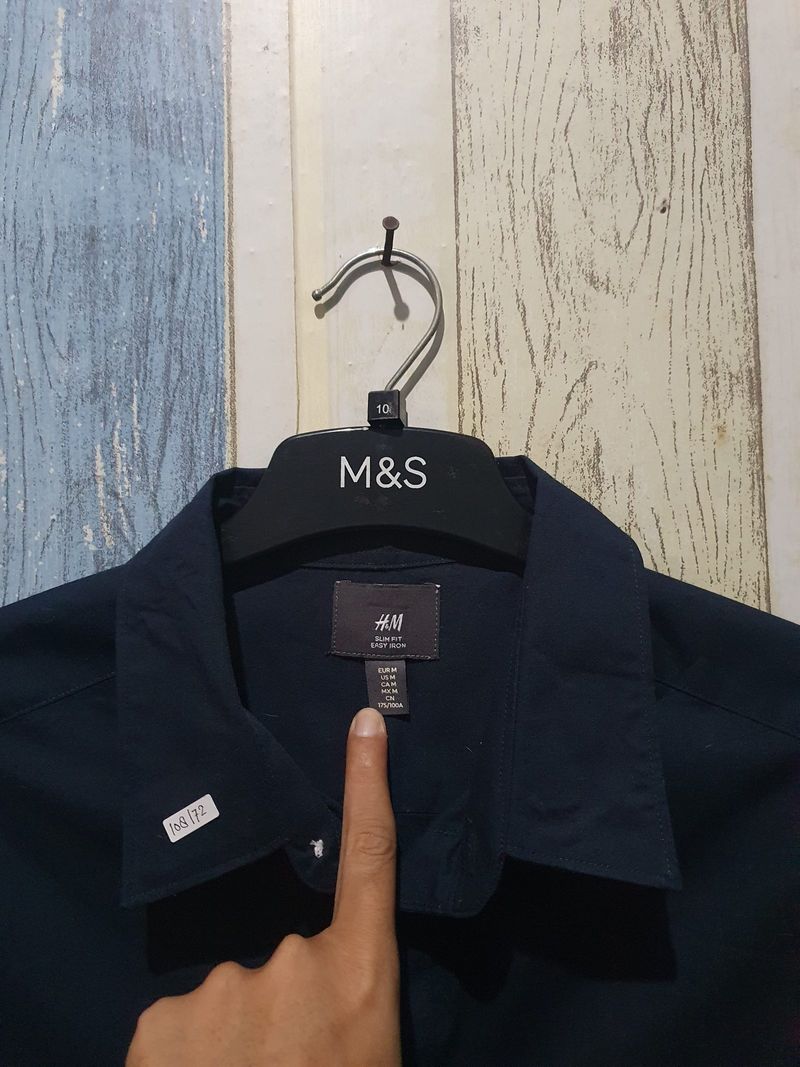 Kemeja Hm Easy Iron Navy, foto 2