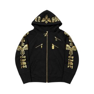 Y2K grunge goth affliction skull cross hoodie