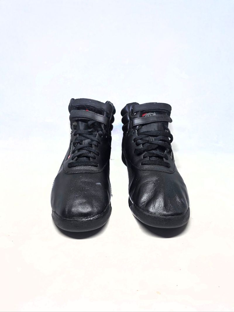 Sepatu Reebok Classic Mid Sneaker Leather Full Black, foto 3