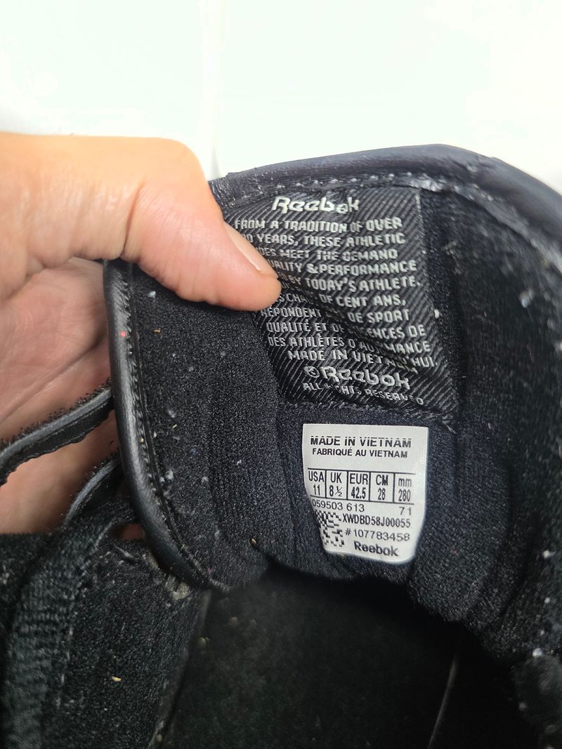 Sepatu Reebok Classic Mid Sneaker Leather Full Black, foto 4