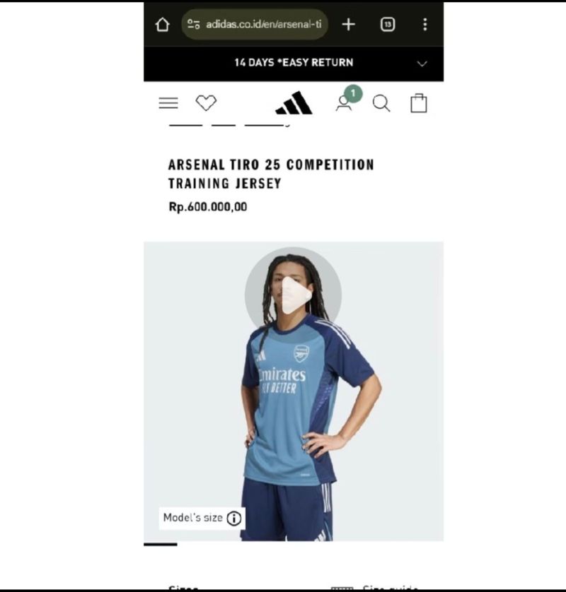 Arsenal training jersey original big size, foto 3