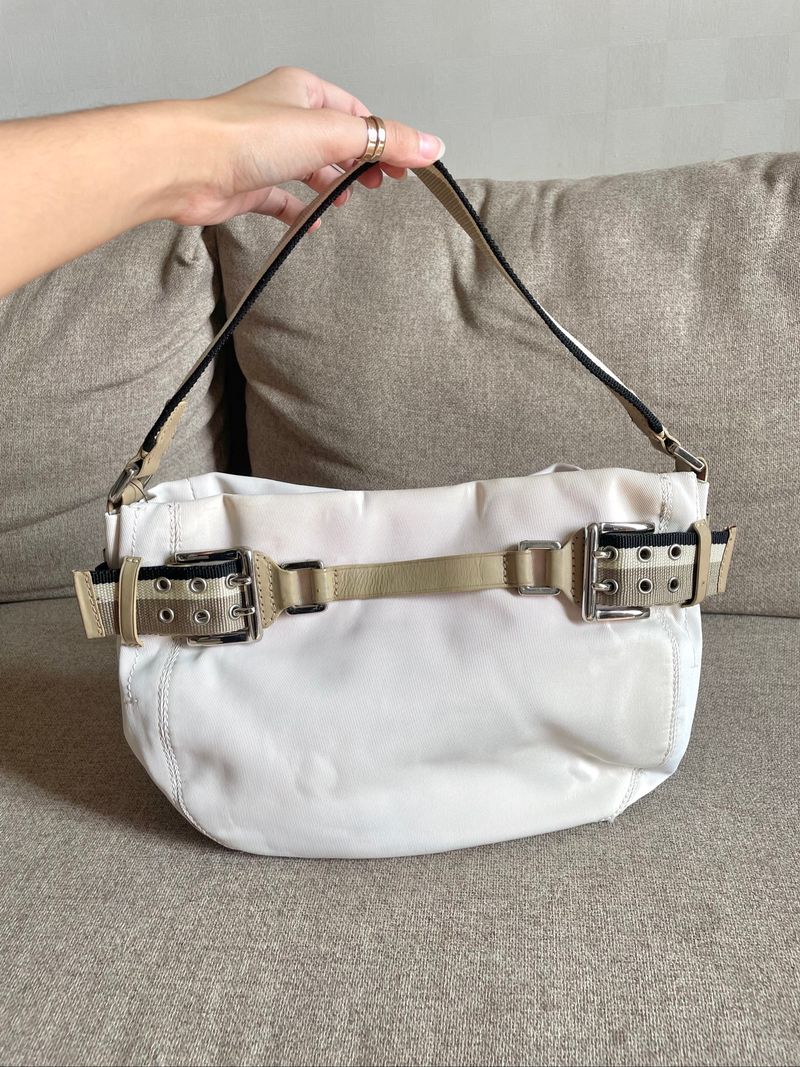 DKNY WHITE CANVAS BUCKLE SHOULDER, foto 2